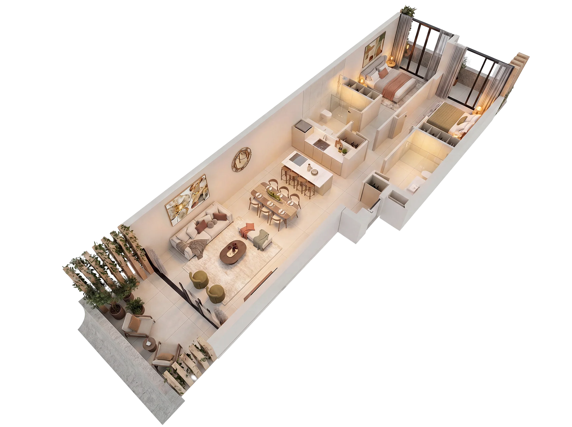 Apartment A101 axonometric layout