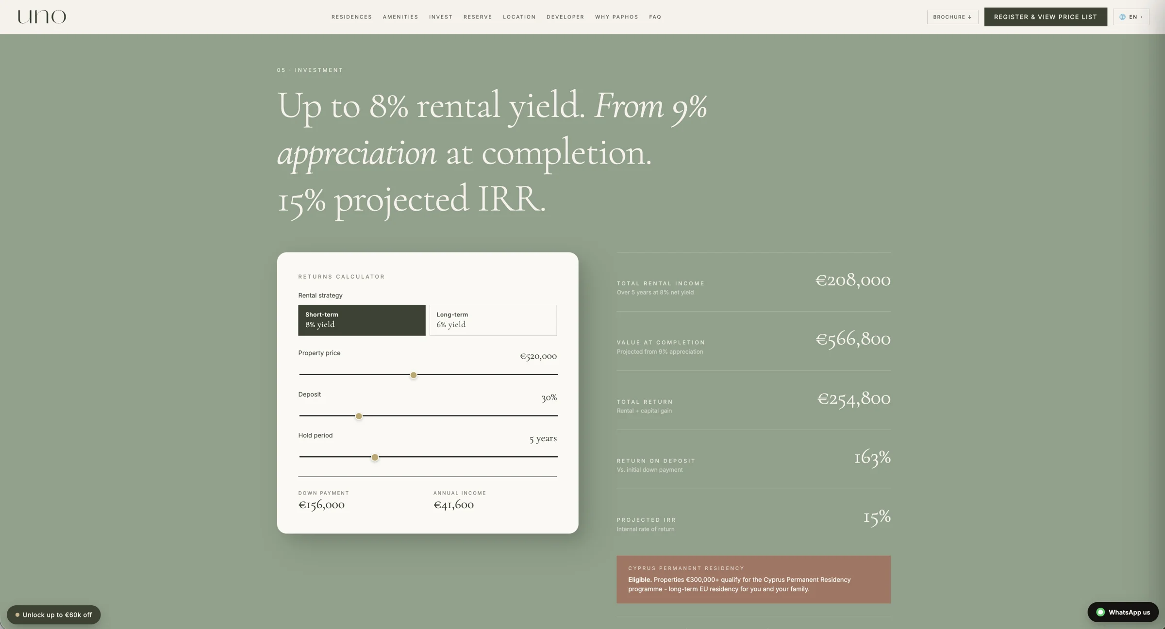 Investment & returns calculator